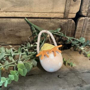 Chickie Tail Egg Ornament Pink