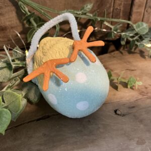 Chickie Tail Egg Ornament Blue