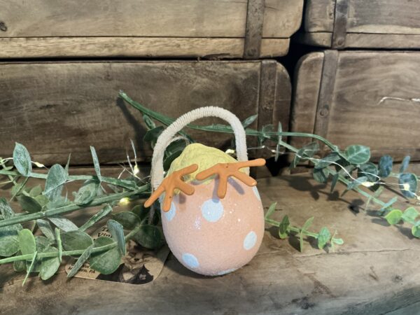 Chickie Tail Egg Ornament Orange