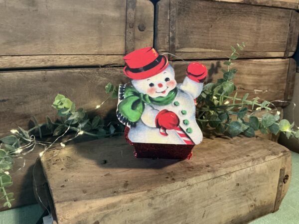 Tin Snowman Bucket (small) - Image 3