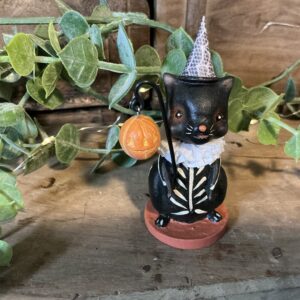Skeleton Cat with Lantern