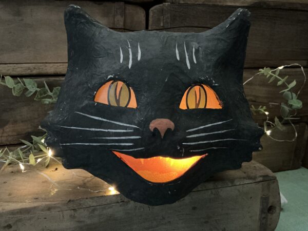 Vintage Happy Cat Bucket Paper Mache - Image 5