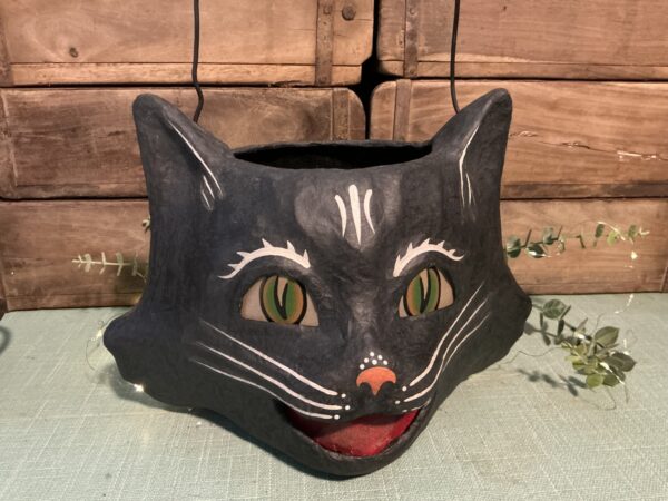 Amusing Black Cat Bucket Paper Mache