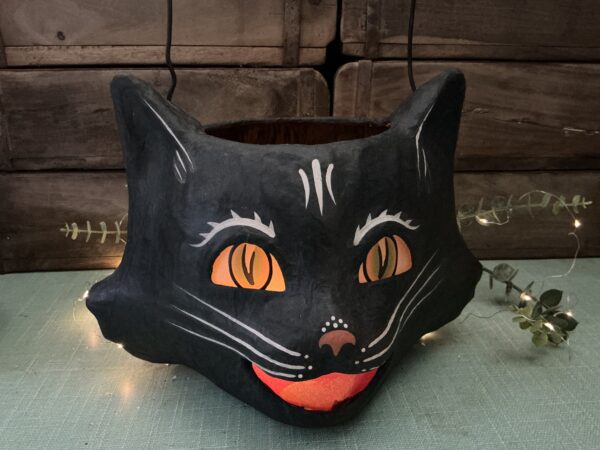 Amusing Black Cat Bucket Paper Mache - Image 5