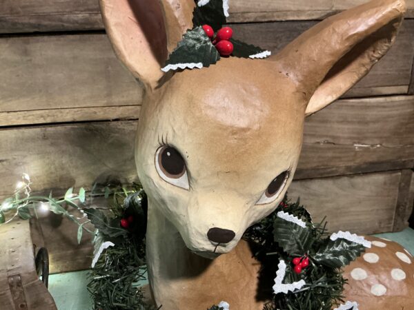 Sweet Fawn with Wreath Paper Mache - Image 4