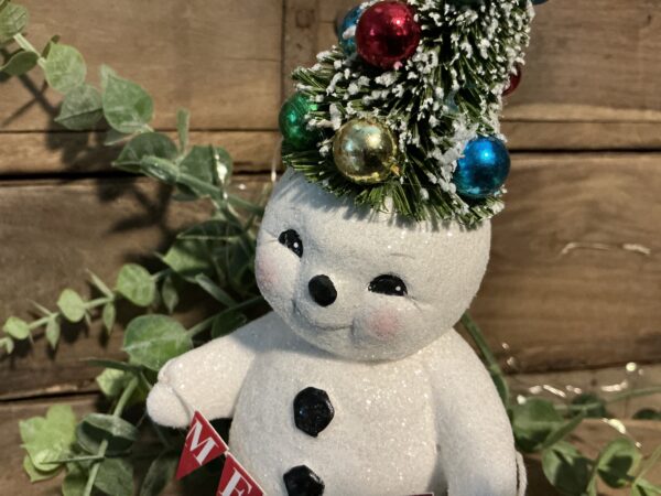 Retro Merry Snowman with Tree - Image 5