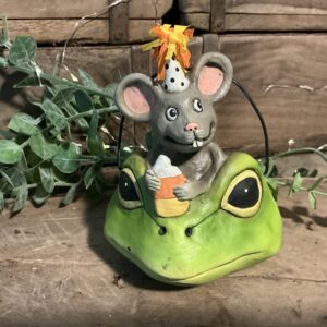 Party Mouse in Frog Ornament