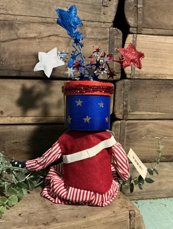 Miss Liberty Gathered Traditions Box Head Art Doll - Image 3